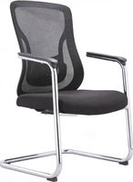 Chaise de visiteur en maille à accoudoirs fixes, design moderne et abordable, pour bureau, école, salon et formation