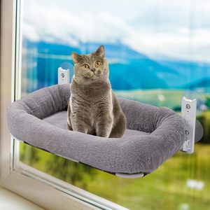 Suave y esponjoso, cálido, fuerte Fijación de succión, fácilmente plegable, extraíble, cama colgante para gato, hamaca - Product Image 1