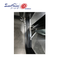 Ventana Americana NFRC TITL 24 con Rotura de Puente Térmico, Panel de Vidrio Grande, Ventana Abatible de Aluminio de Gran Tamaño
