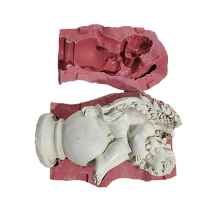 Vente chaude Moderne Décor À La Maison Abstrait Bois Silicone Figurine Humaine Corps Sculpture Conception Unique En Fiber De Verre Lampadaire Chapeau - Product Image 3