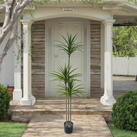 Arbres verts artificiels pour jardin intérieur, décorations d'Halloween style bonsaï avec pot banane voyageur, plantes d'intérieur vertes