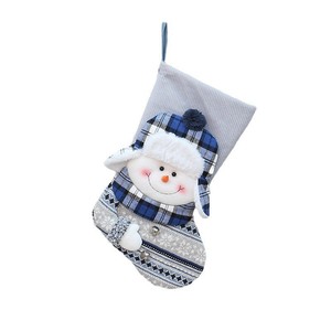 Calcetines navideños de 28x45cm con diseño de muñeco de nieve, decoraciones de tela tejida para bolsa de regalo navideña, adorno para árbol - Product Image 4