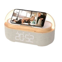 Speaker White Noise Radio FM Lampu Ambient RGB Pengisian Daya Nirkabel Tipe-C Multi-Fungsi Kamar Tidur Rumah OEM