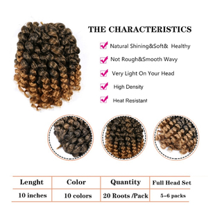 Nouvel Arrivage Mira 6X Bundles 8 Pouces Extensions de Cheveux Synthétiques Bouclés <span class=keywords><strong>Afro</strong></span> au Crochet Effet Baguette Rebondissante pour Femmes Noires - Product Image 3