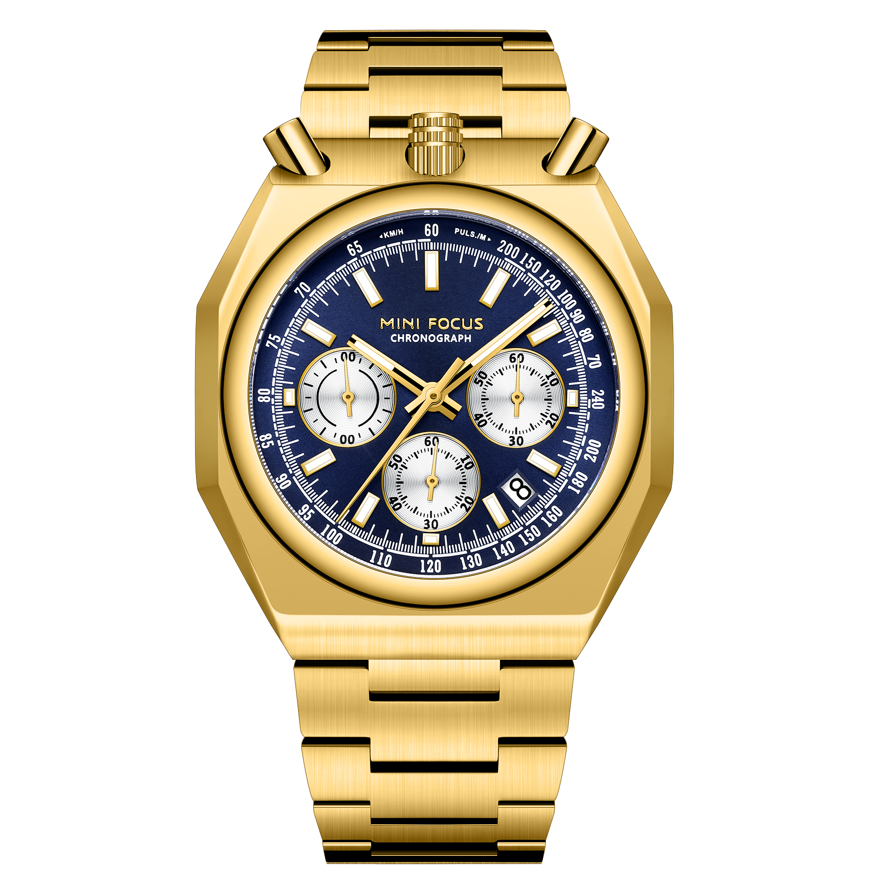 Oro con el dial azul
