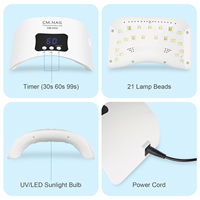 Lampe à ongles UV LED professionnelle CM.NAIL CM-I9 Plus 48W 365nm/405nm, portable, en ABS, garantie 1 an, pour usage domestique et en salon
