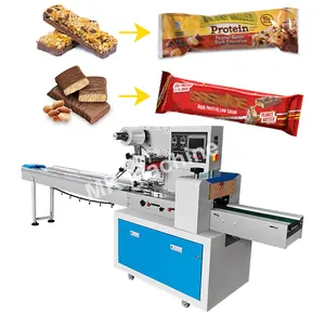 Automatic chocolate bar packing machine snack food horizontal chocolate peanut butter chewy protein bar packing machine