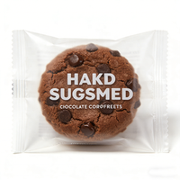 Emballage imprimé Sac à fermeture arrière avec fenêtre et plateau alvéolé pour biscuits au chocolat Impression de sac personnalisée