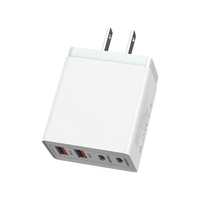 Cargador Inalámbrico PD20W con 4 Puertos USB C, Enchufe EU US AU UK, Accesorios para Teléfono Móvil, Cargador Rápido Tipo-C USB