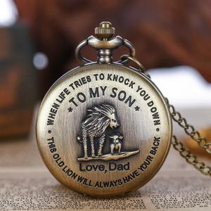 <span class=keywords><strong>2025</strong></span> dış ticaret yeni sıcak satış antika cep saati oğlum aslan 3D kolye kuvars ebeveyn-çocuk - Product Image 2