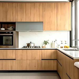 Luxury Ready Made Smart Cabinets With Island <b>Set</b> White Color Simple Kitchen Cabinet <b>Complete</b> <b>Sets</b> for Luxury Kitchen - Product Image 1