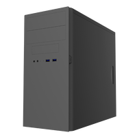 Boîtier d'ordinateur Micro ATX pour mini tour de bureau approuvé CE EMI avec ports USB et audio avant Châssis tour moyenne en plastique avec ventilateur