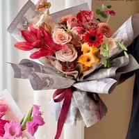 Kertas Bunga Elegan Anti Air Aseptik Anti Minyak Berlapis PE Dua Sisi Sekali Pakai Flowing Shadow untuk Buket Bunga