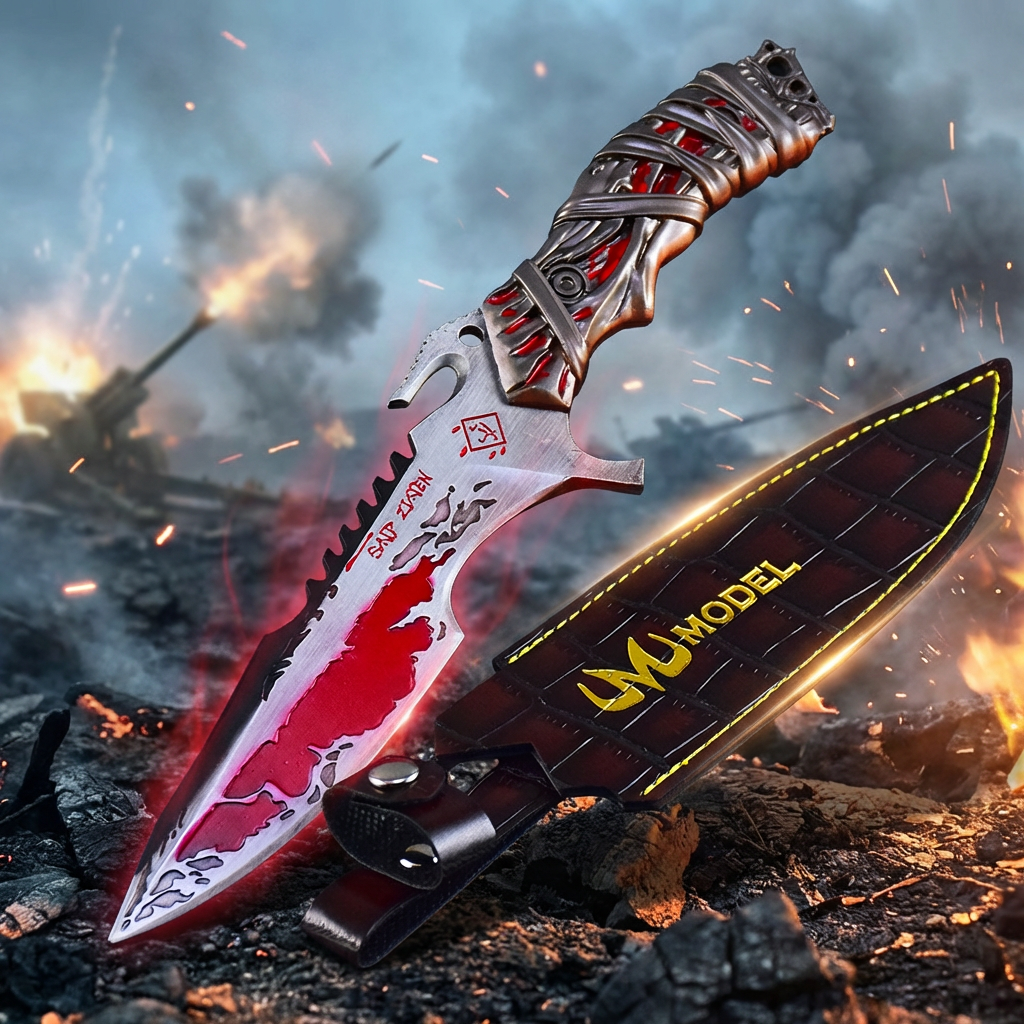 Custodia in pelle con motivo alligatore Executioner versione 26 cm