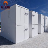 Cbox Maison Conteneur Démontable Préfabriquée à 2 Étages de 20 pieds pour Bureau de Chantier et Dortoir de Travailleurs, à Assemblage Rapide