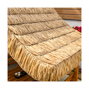 Magnifique abri en bois carbonisé à toit en chaume artificiel pour 4 personnes, conception stable, mobilier de jardin extérieur pour loisirs - Product Image 2