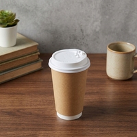 Gobelets à café en papier à double paroi écologiques avec logo personnalisé, avec couvercles, gobelets jetables biodégradables à emporter, ISO9001 FSSC BRCGS