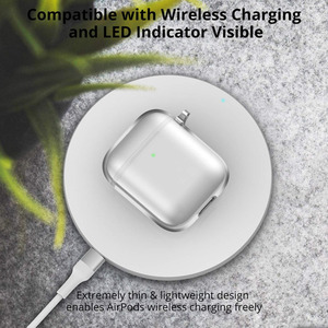 เคสป้องกันหูฟังคริสตัลใสแบบบางและเบาสำหรับ Airpods <span class=keywords><strong>Pro</strong></span> เข้ากันได้กับการ<span class=keywords><strong>ชาร์จ</strong></span>แบบไร้<span class=keywords><strong>สาย</strong></span>และไฟ LED - Product Image 6