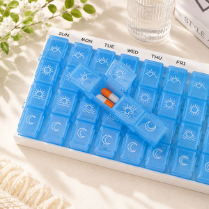 Boîte de Rangement Électronique avec Minuteur et Alarme, Organisateur Hebdomadaire Numérique à 28 Compartiments pour Vitamines et Médicaments, Boîte à Pilules 7 Jours - Product Image 5