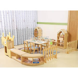 Ensemble de mobilier scolaire moderne en bois sur le thème de la forêt Moetry <span class=keywords><strong>pour</strong></span> la salle de classe de la maternelle, espace de lecture, armoire - Product Image 2