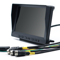 Moniteur AHD 7 pouces 4 canaux avec DVR, entrées 4CH 1080P/720P, connecteurs M12, enregistrement en boucle, moniteur multi-vues pour camion et bus