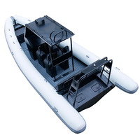 Bateaux pneumatiques commerciaux à double coque rigide en aluminium Hypalon Orca Rhib760 de grande capacité