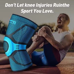 สนับเข่ากีฬา Kunli Premium ป้องกันรอบด้าน ระบายอากาศได้ดี พร้อมซิลิโคนและสปริงเสริม สำหรับวิ่งและออกกำลังกาย - Product Image 4