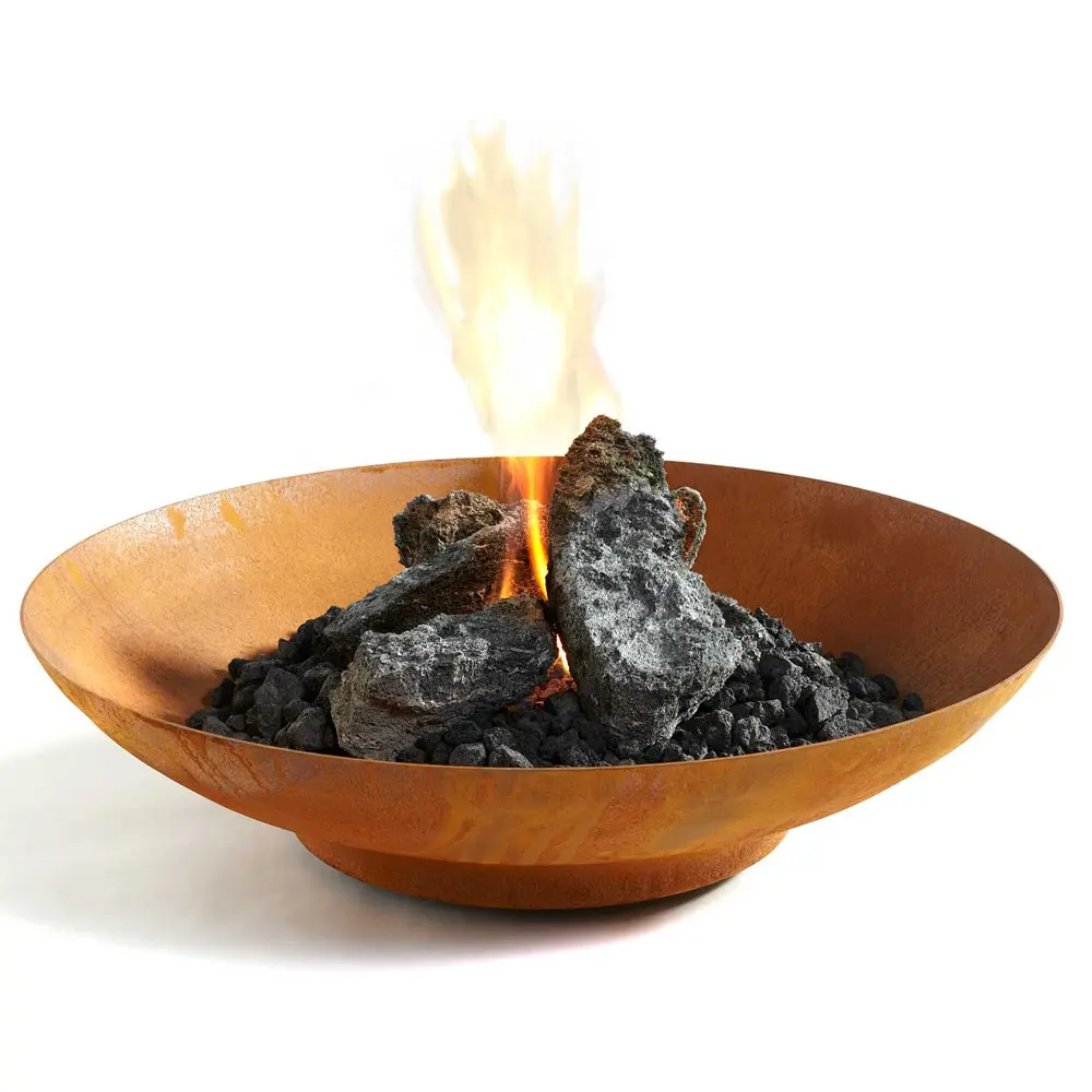 Corten इस्पात पानी के कटोरे कस्टम Corten स्टील Firebowl आग गड्ढे आउटडोर दौर 60-150cm Corten धातु आग गड्ढे आग कटोरे