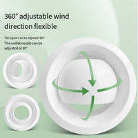 Diffuseur de climatiseur en plastique et aluminium ABS Buse d'air à jet sphérique réglable Design moderne Ventilation du système HVAC extérieur