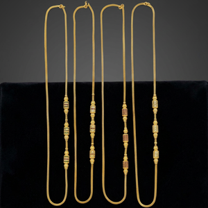 Colliers chaîne Mopu en or micronisé 14K 18K 24K en gros, chaînes en laiton, bijoux en pierres CZ plaqués or 24K, colliers chaînes tendance. - Product Image 3