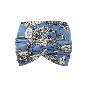 <span class=keywords><strong>Bandeau</strong></span> de Sport Bohème Large à Bord, Élastique <span class=keywords><strong>pour</strong></span> Yoga, Imprimé Croisé, Accessoire <span class=keywords><strong>Cheveux</strong></span> <span class=keywords><strong>pour</strong></span> Femmes Style Européen et Américain - Product Image 2