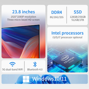 A + Tela Fábrica 24/27 Polegada All-in-One Computador <span class=keywords><strong>Desktop</strong></span> Venda Direta Suporta Core I3 I5 <span class=keywords><strong>CPU</strong></span> PC - Product Image 2