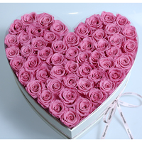 Rose éternelle artisanale en forme de cœur pour la Saint-Valentin et la remise des diplômes – Boîte cadeau fleur éternelle véritable et infinie