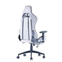 Chaise de bureau rembourrée en cuir PU confortable avec logo personnalisé Fauteuil de jeu pour PC Hauteur du dossier réglable Roues mobiles pivotantes Massage