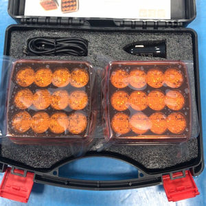 Kits d'éclairage stroboscopique <span class=keywords><strong>sans</strong></span> <span class=keywords><strong>fil</strong></span> LED ECE E mark Lampe d'avertissement d'urgence rechargeable ambre pour <span class=keywords><strong>remorque</strong></span> camion Rv tracteur Yacht - Product Image 1