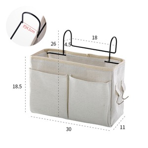 Borsa portaoggetti appesa con comodino in tela porta-oggetti per la camera da letto portariviste per pannolini - Product Image 5