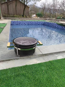 Barbecue Kamado <span class=keywords><strong>SEB</strong></span> Habachi moderne en acier inoxydable, fumoir en céramique portable, barbecue au charbon <span class=keywords><strong>de</strong></span> bois avec commande tactile, pour le camping et le jardin - Product Image 5