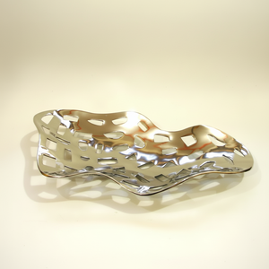 Plat à fruits argenté Motif de style irrégulier Design moderne Plat à fruits Plat à usage polyvalent - Product Image 1