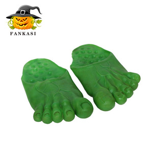 Fankasi Halloween <b>Slippers</b> <b>Big</b> Feet Shoe Covers Costume Prop Unisex PVC Green And Flesh Color - Product Image 3