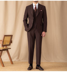 High Quality Slim Men's Solid Color Groom Wedding Business 3 Piece <strong>Suit</strong> Set Two Vents Peaked Lapel <strong>Suit</strong> Set For Men - Product Image 3