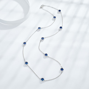 Bracelet chaîne unisexe en saphir cultivé en laboratoire de 4 mm en silicone, bijoux de mode - Product Image 3