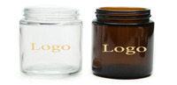Porte-bougies en verre ambré de haute qualité 2oz 3.3oz 4oz 8oz 60ml 100ml 120ml 250ml avec couvercle blanc pour Noël