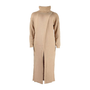 Fall and Winter Casual Solid Color Knit Irregular Turtleneck Long <b>Blouses</b> Women Fashion - Product Image 5