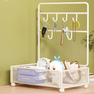 Organizador de llaves para montar en la pared HomeKey, estante de almacenamiento rectangular con ganchos y cesta para la entrada, escritorio, organización de viajes - Product Image 2