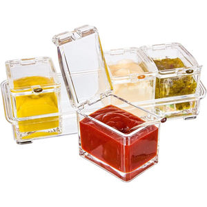 <strong>Kitchen</strong> <strong>Storage</strong> <strong>Container</strong> Clear Condiment Jars Plastic Spice Box 4 Piece Set Acrylic Seasoning Box - Product Image 2