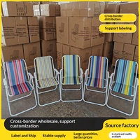Chaise pliante d'extérieur de loisirs, portable, avec dossier, pour la pêche, vente en gros, mobilier d'extérieur de voyage, en fer et tissu Oxford
