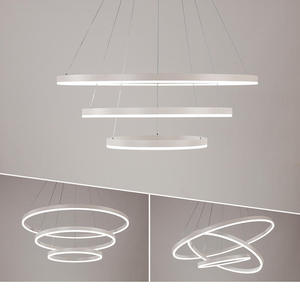 Per la casa decorativo moderno soggiorno Hotel <span class=keywords><strong>cerchio</strong></span> pendente Design 3 anello acrilico <span class=keywords><strong>lampadario</strong></span> a Led di lusso - Product Image 5