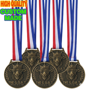 G.O.A.T. de Metal Personalizado Medallas Deportivas 3D de Aleación de Zinc en Bronce Antiguo, Medalla de Premio al Mejor de Todos los Tiempos para Finalistas de Carreras - Product Image 2