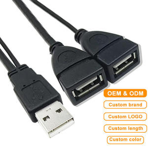 LUNG KAY <b>USB</b> <b>2.0</b> <b>a</b> Male to Dual <b>USB</b> Female Y Splitter Cable | 3A Fast Charging Braid Shielded Hub Adapter for Laptop/PC/Printer - Product Image 3