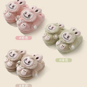 <span class=keywords><strong>Chaussons</strong></span> d'hiver pour enfants très vendus, pantoufles en peluche de lapin pour filles et pantoufles en polaire à dos fermé pour garçons - Product Image 1